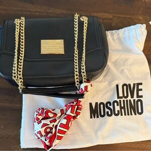 Love Moschino Black Bag with Gold Accents